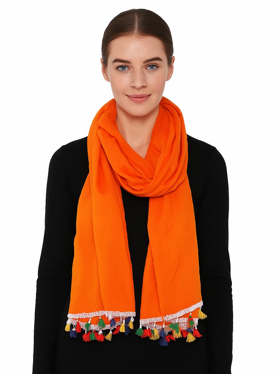 Women's Scarf/Stole - Solid Tassel |100 x 180 cm, Soft Cotton Neck Wrap, Fashionable and Comfortable Accessory for Women-image-24