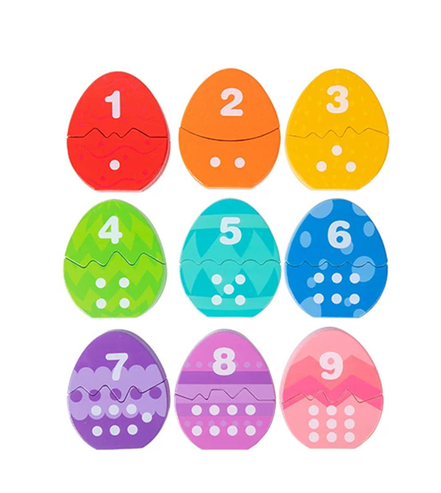 Giocattolo delle Uova in Legno con Numeri da Abbinare, Gioco di Smistamento Precoce