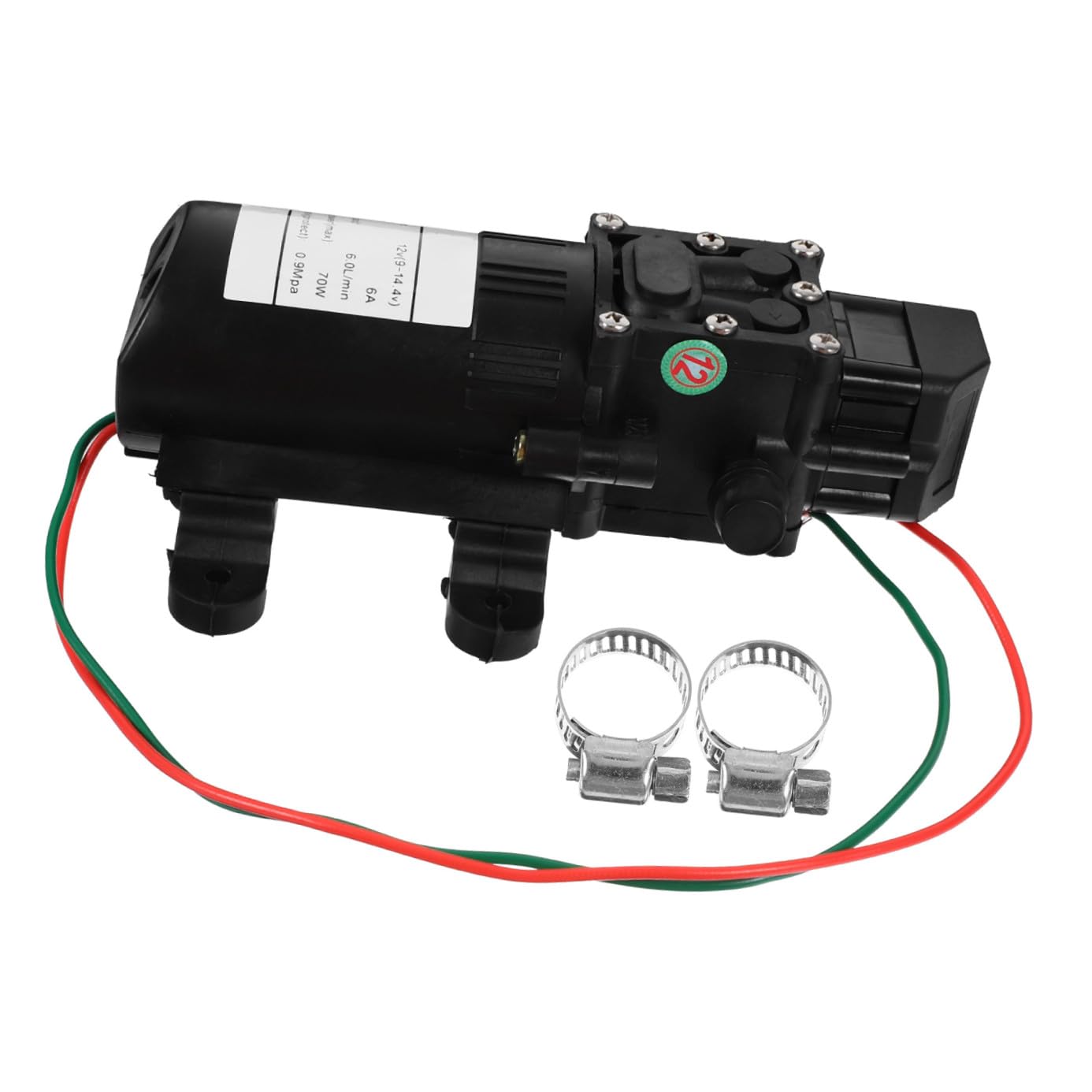 Bomba de Agua Eléctrica de Diafragma 12v 70w Mini Inteligente Negra para Lavado de Coches Alta Presión Autocebante y Apagado Automático