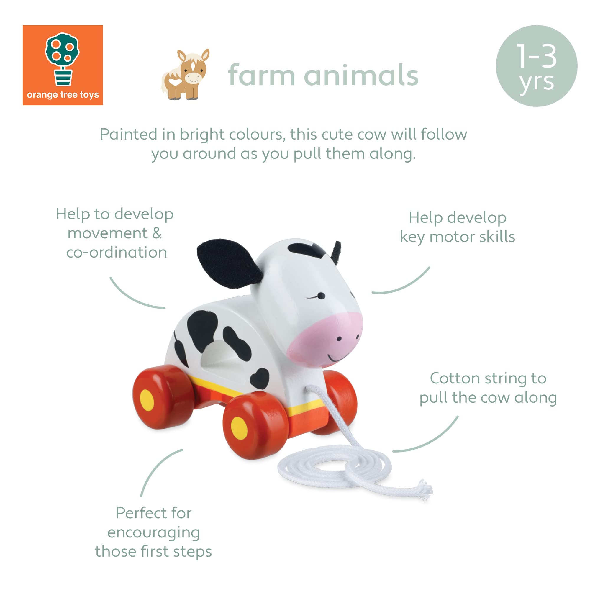 Trieur De Formes Vache à Tirer - Jouet En Bois éducatif Pour Bébé 18 Mois+