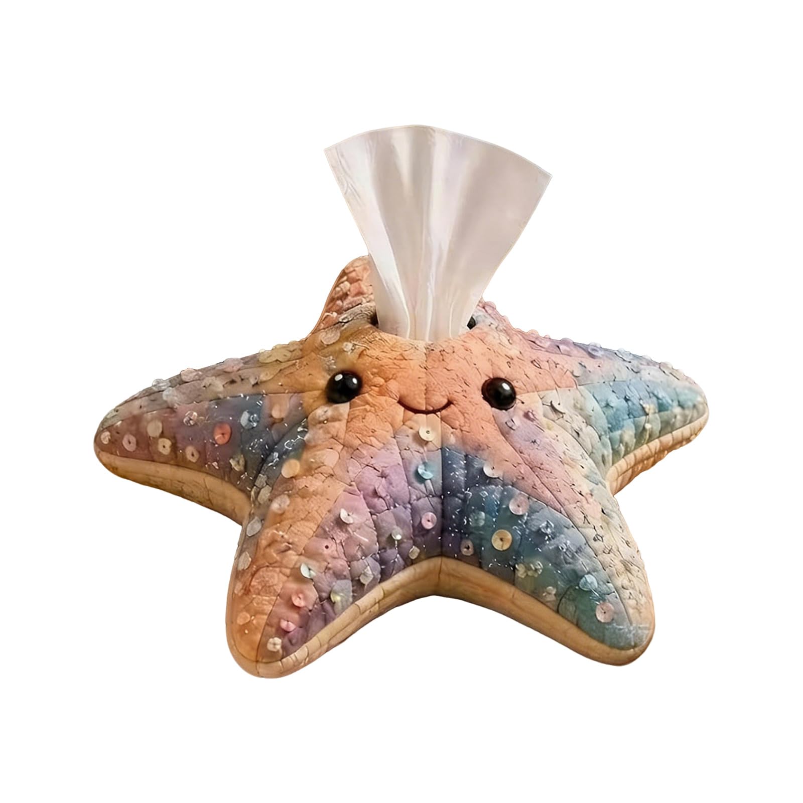 Sea Theme Tissue Box Cover Sewing Set, Patchwork Fabric Project for Tabletop Decor, Shelf Display, and Everyday Use Case Desk Shelf Room Accent