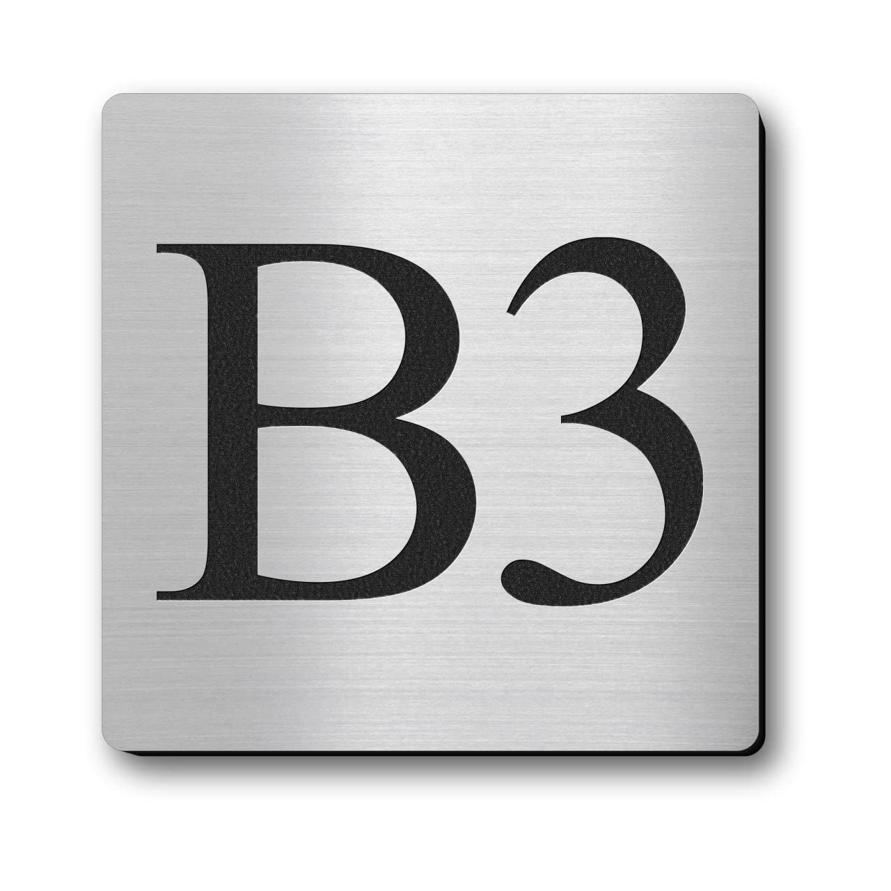 【在庫処分】階数表示 プレート 3F 数字 3階 ステンレス調 シルバー 銀色 Amazon.co.jp: かたちラボ 階数表示 プレート B3 地下3階 数字