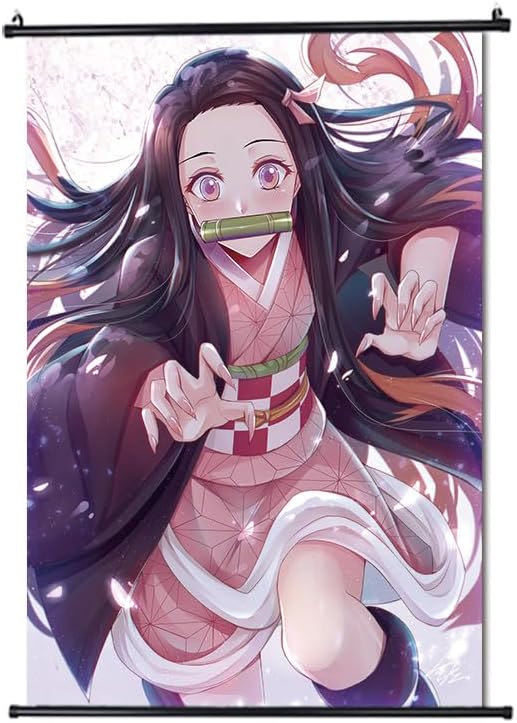 Kamado Nezuko Janpanese - Póster de pergamino de anime para decoración de dormitorio, para pared, regalo de decoración del hogar, póster de 11 x 18