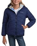 Girls' Reversible Jacket - Deer Harbor Waterproof Lightweight Puffer Coat with Faux Shearling Lining (5-20)