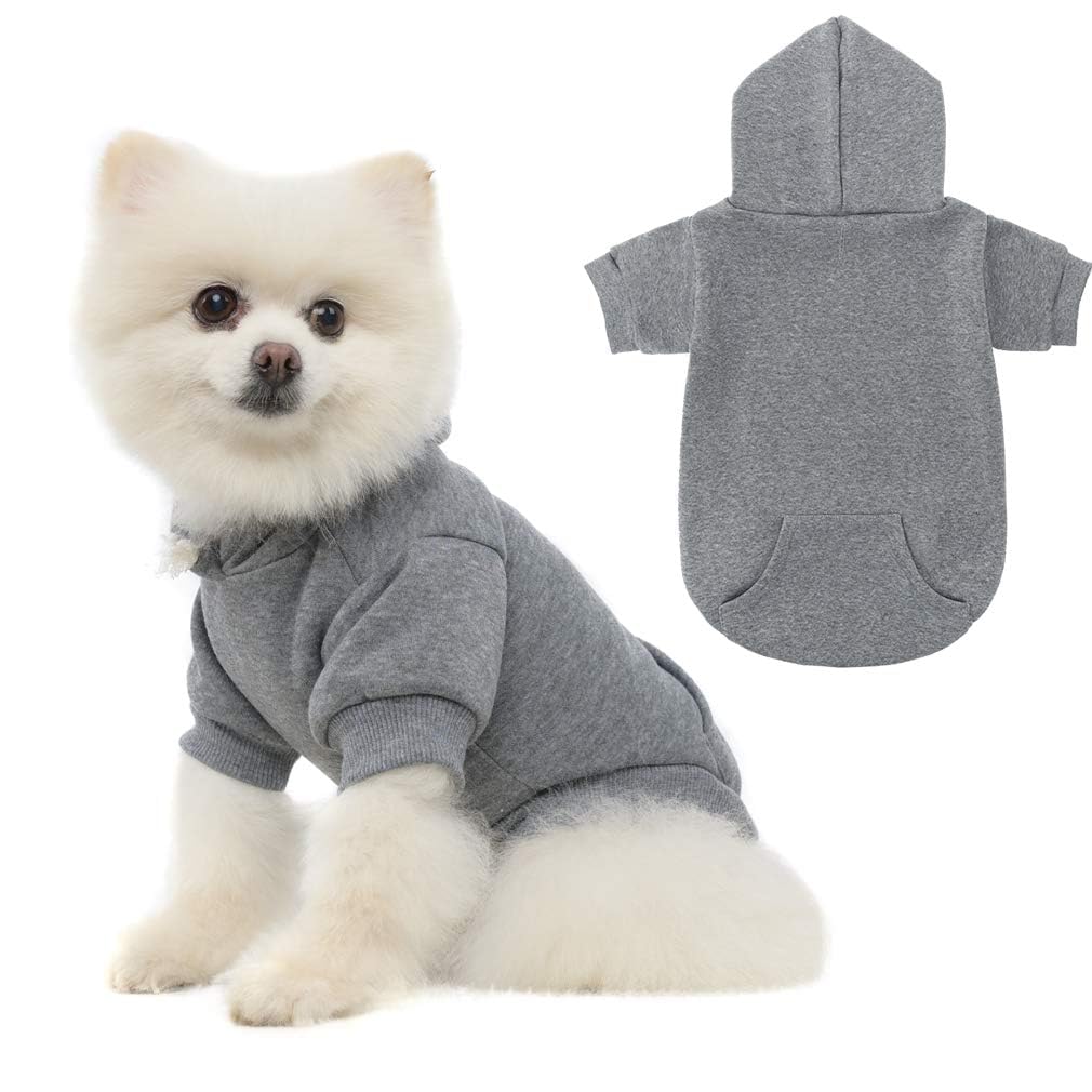 KOOLTAIL Basic Dog Hoodie, Soft and Warm Dog Jumper with Leash Hole and Pocket, Dog Winter Coat