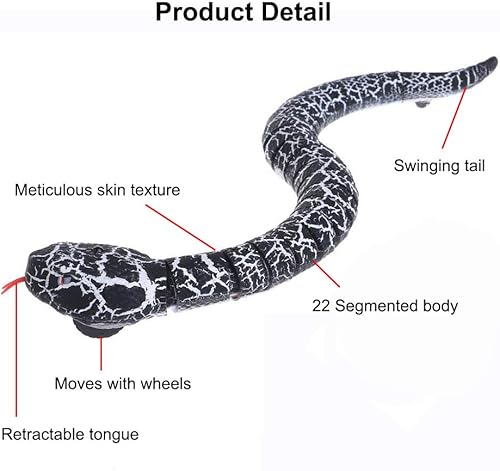 Miniatura 2 de Ufurty Rely2016 - Juguete de serpiente a control remoto realista, simulación de movimiento rápido, serpiente de cascabel, juguete robótico con