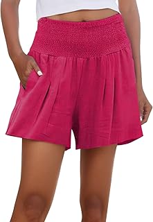 Pantalones cortos de mujer con cintura elástica detalle cómodo para mujer hombre pantalones cortos turquesa