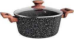 Euro Home - Caçarola 24 cm de Alumínio com Antiaderente ColorStone Wooden - ALU8655-WD