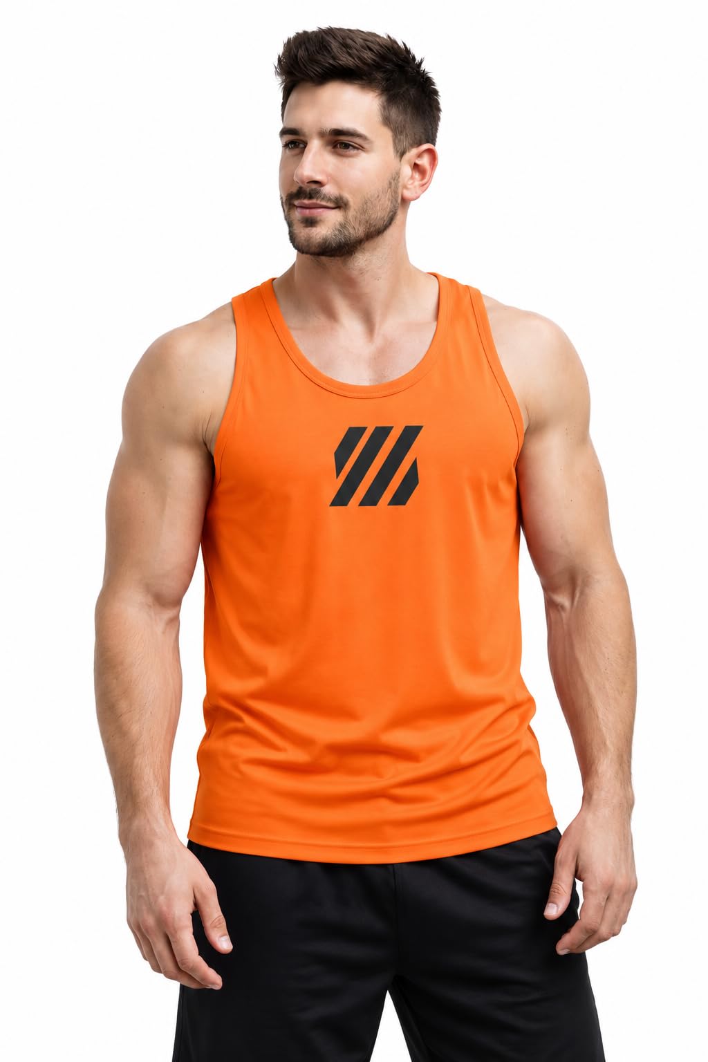 Men's Gym Vest, Sleeveless Tank Top, Black, Workout Training Athletic Wear-picture-49