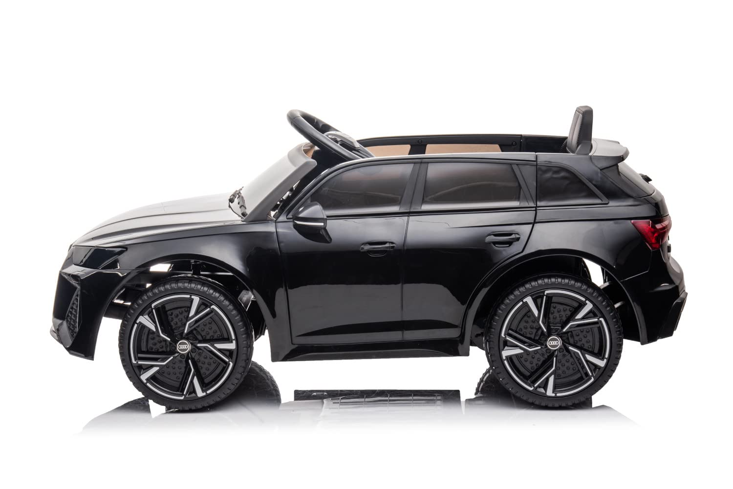 Kinderfahrzeug - Elektro Auto Audi RS6 - lizenziert - 12V7AH Akku und 2 Motoren- 2,4Ghz + MP3 + Leder + Eva (Schwarz)