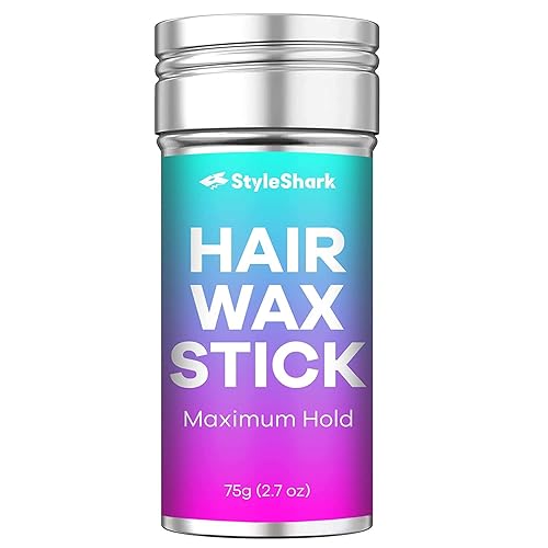 StyleShark - Barra de cera para el cabello no grasa para peinar y encrespamiento, cera de 2.7 onzas para control de bordes en pelucas y cabello