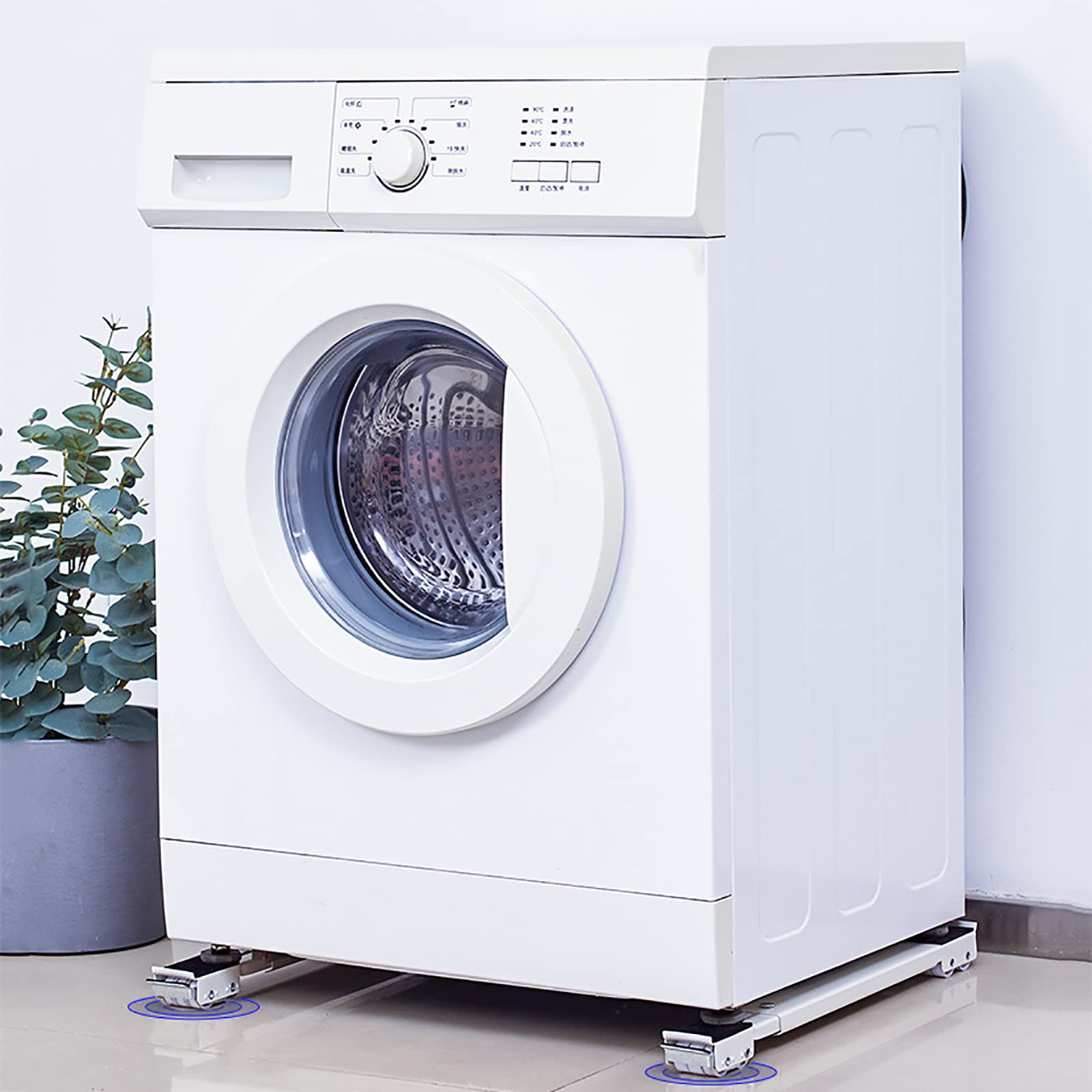 Base móvil combinada para lavadora y secadora, soporte telescópico con ruedas, soporte de base para nevera, lavadora, 2 paquetes para uso multifuncional