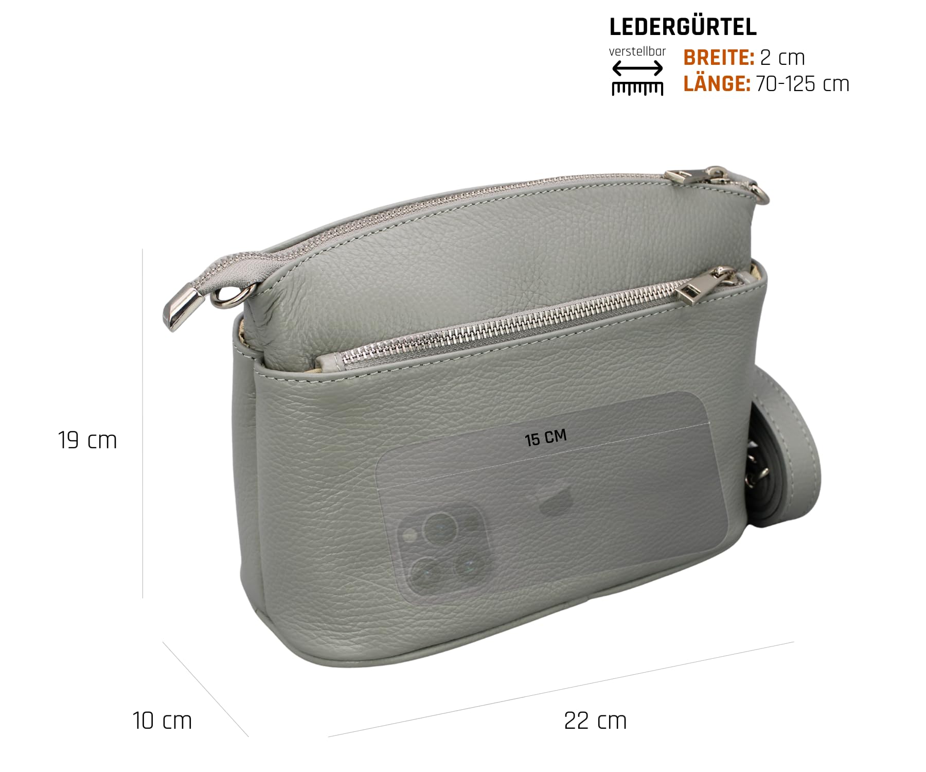 Adel Bags NIRA Damen Umhängetasche Echtleder Handgefertigt Crossbody Bag