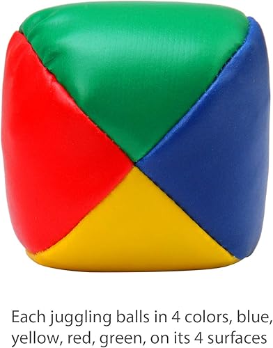 Miniatura 2 de Elcoho Paquete de 7 pelotas de malabares para principiantes, duraderas y suaves, fáciles de hacer malabarismos