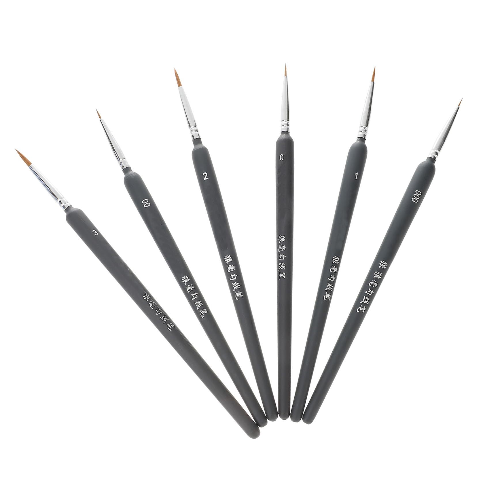 Set de 6 Pinceles de Acuarela Profesional Pelo de Comadreja, Accesorios de Pintura Fáciles de Limpiar para Adultos y Profesionales