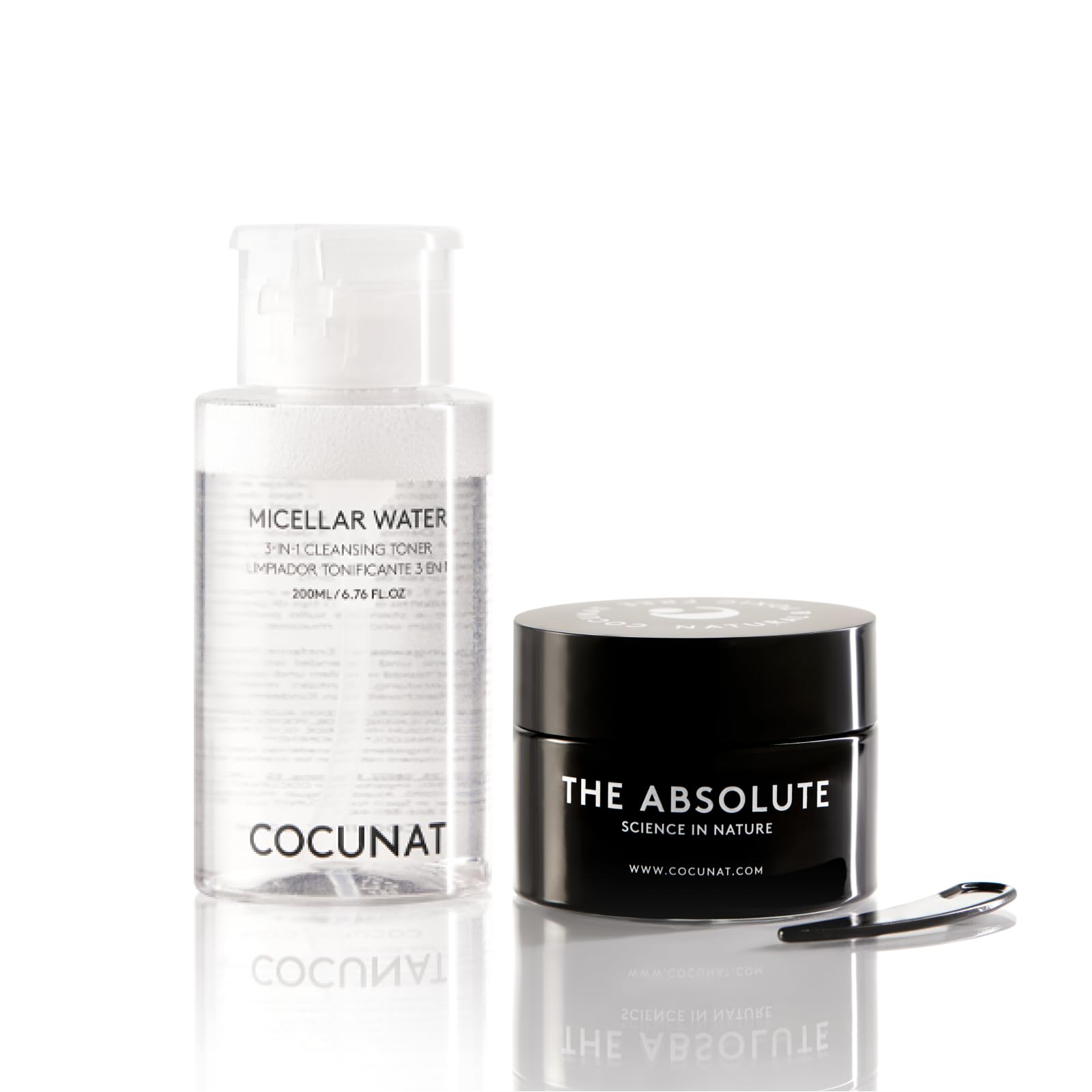 COCUNAT Agua Micelar + The Absolute Piel Hidratada para Todo Tipo de Pieles | Pack agua micelar desmaquillante y crema antiedad regeneradora. Reduce arrugas, mejora hidratación con ácido hialurónico.