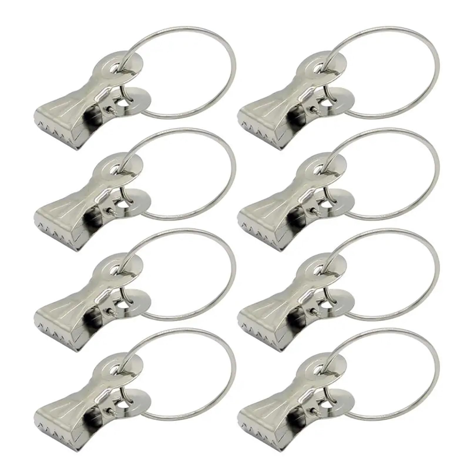 Vorhangringe, Vorhangringe mit Clips, 100 Stück, Edelstahl, robust, rostfrei, Gardinenaufhänger for Schlafzimmer, Badezimmer, Dekor