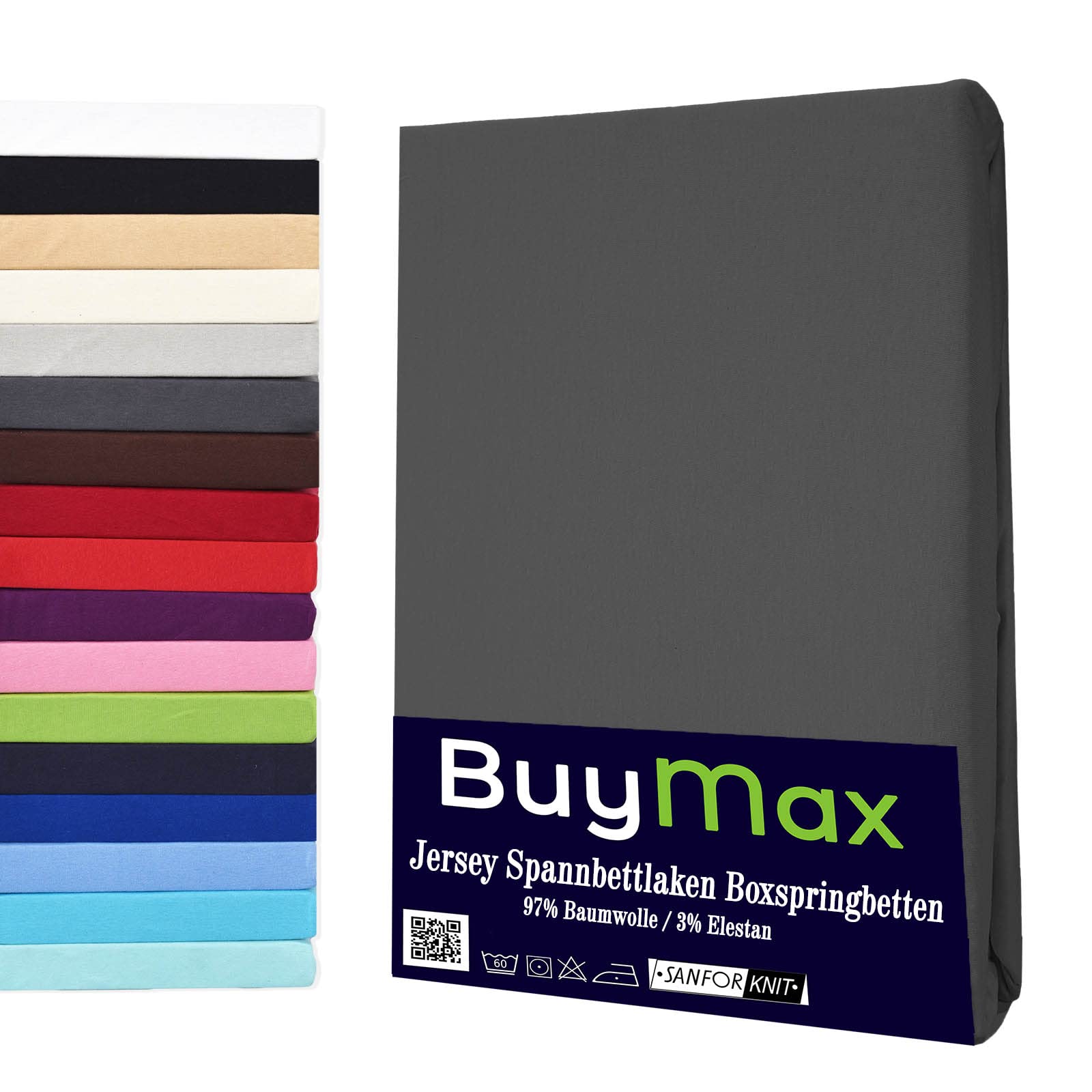 Buymax® Spannbettlaken 60x120 70x140 80x200 90x200 100x200 120x200 140x200 160x200 180x200 200x200 Baumwolle Bettlaken Jersey