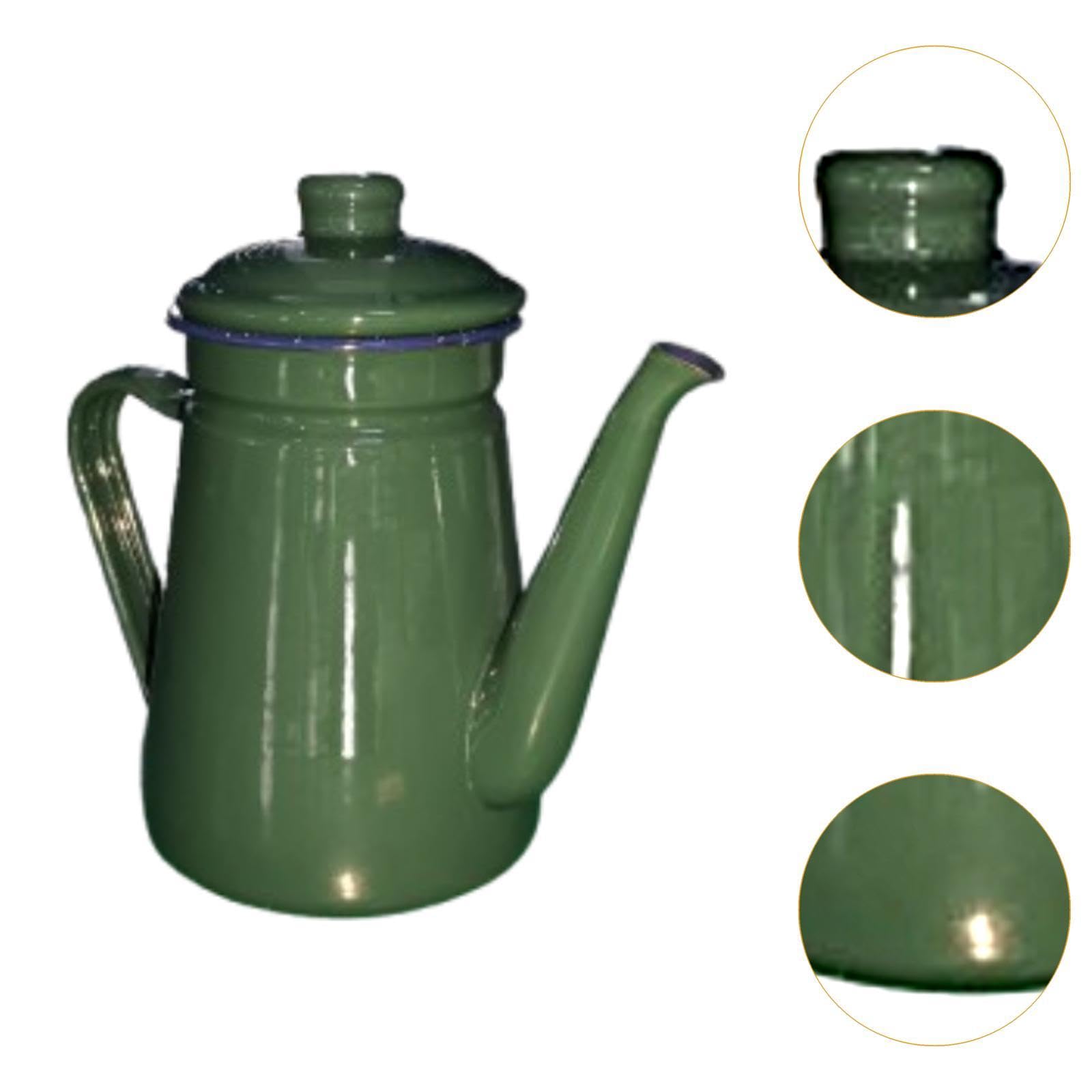 Cafetière, Bouilloire, Théière et Chauffe-Lait en Acier émaillé. pour Faire Bouillir Ou Infuser Le Thé, pour La Cuisine, La Maison, Les Réceptions et, Vert