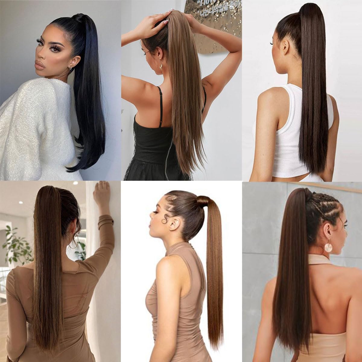prinfantasy Halo Hair Extension Ponytail Extension 24 Inches Long