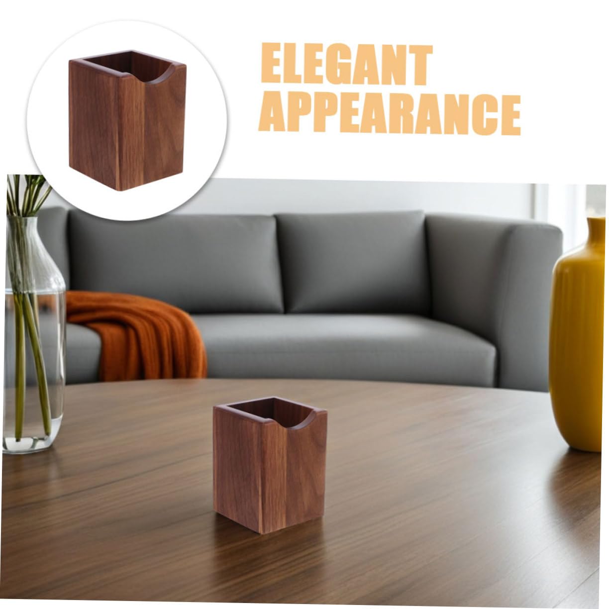 2 Stück Teiliges Schwarzer Walnussholz Stiftehalter Eleganter Holz Organizer für Schreibtisch Makeup Pinsel Aufbewahrung Langlebiger Schreibtisch Organizer für Büro Zuhause und