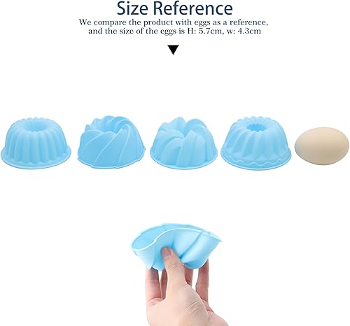 Miniatura 7 de Tongjude 48 moldes de silicona para donas, 3.15 pulgadas de diámetro y 1.37 pulgadas de profundidad reutilizables para hornear, antiadherentes,