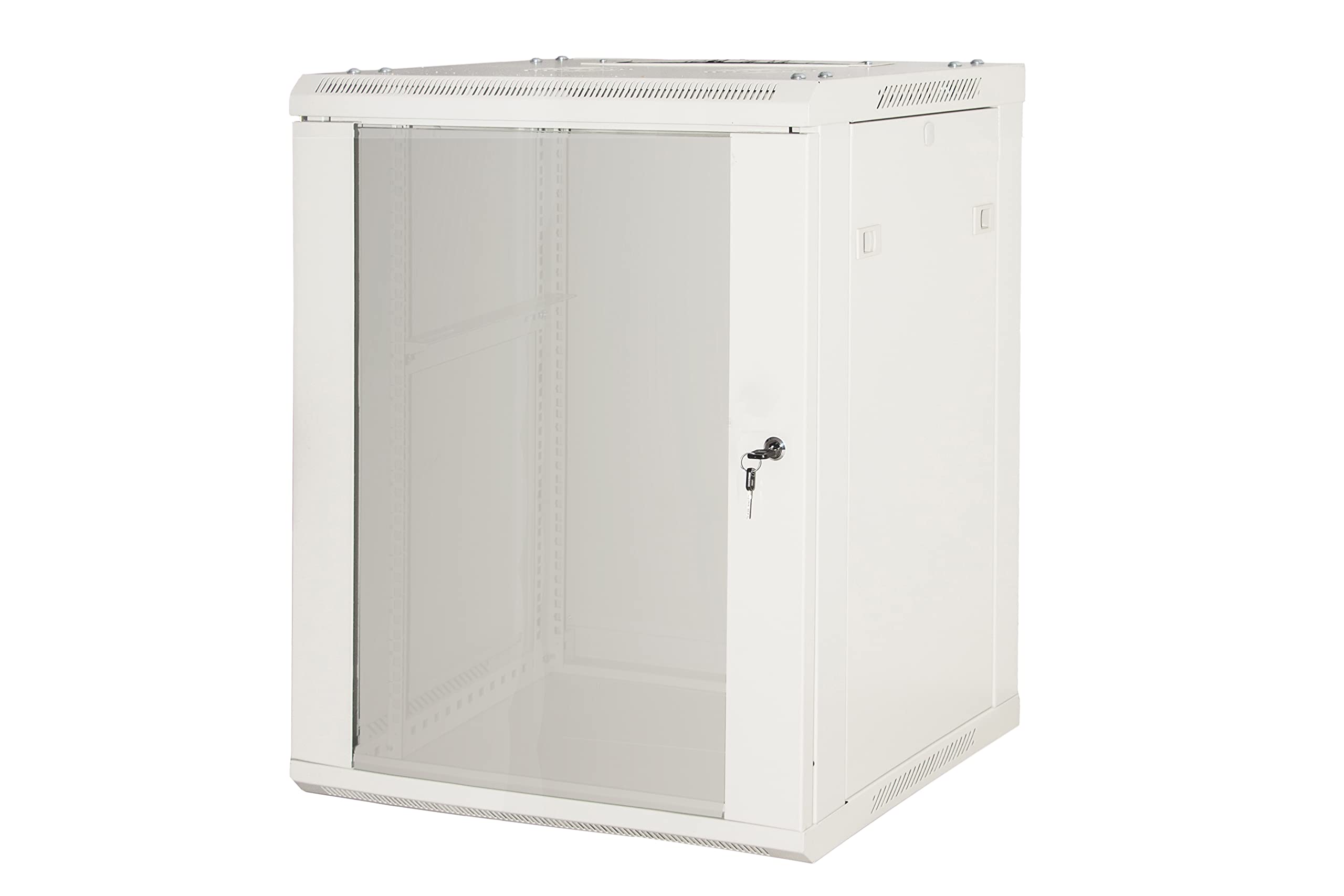 LINK LK1912UGF - Armadio Rack 19" da Muro 12U – 635x600x450 mm, Grigio, Disassemblato, Porta in Vetro, per Server, Switch e Apparecchiature IT