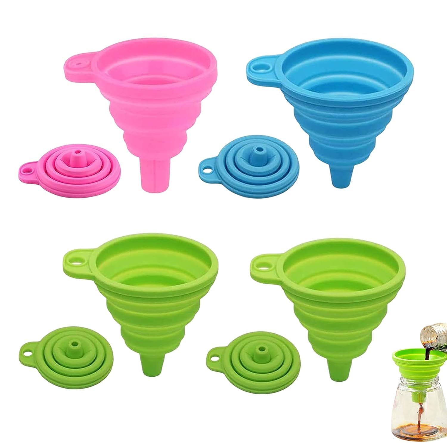 4 Pcs Funnels for Filling Bottles or Containers, Universal Size