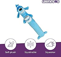Vista 3 de Multipet Loofa - Juguete de peluche para perro con sombrero de cumpleaños, juguete chirriante para perros, peluche suave, juguetes de peluche