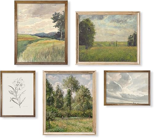 French Country Wall Art Decor - Boho Art Deco Victoria Picture Bathroom - Modern Farmhouse Kitchen Poster Print - Aesthetic Vintage Landscape Set -