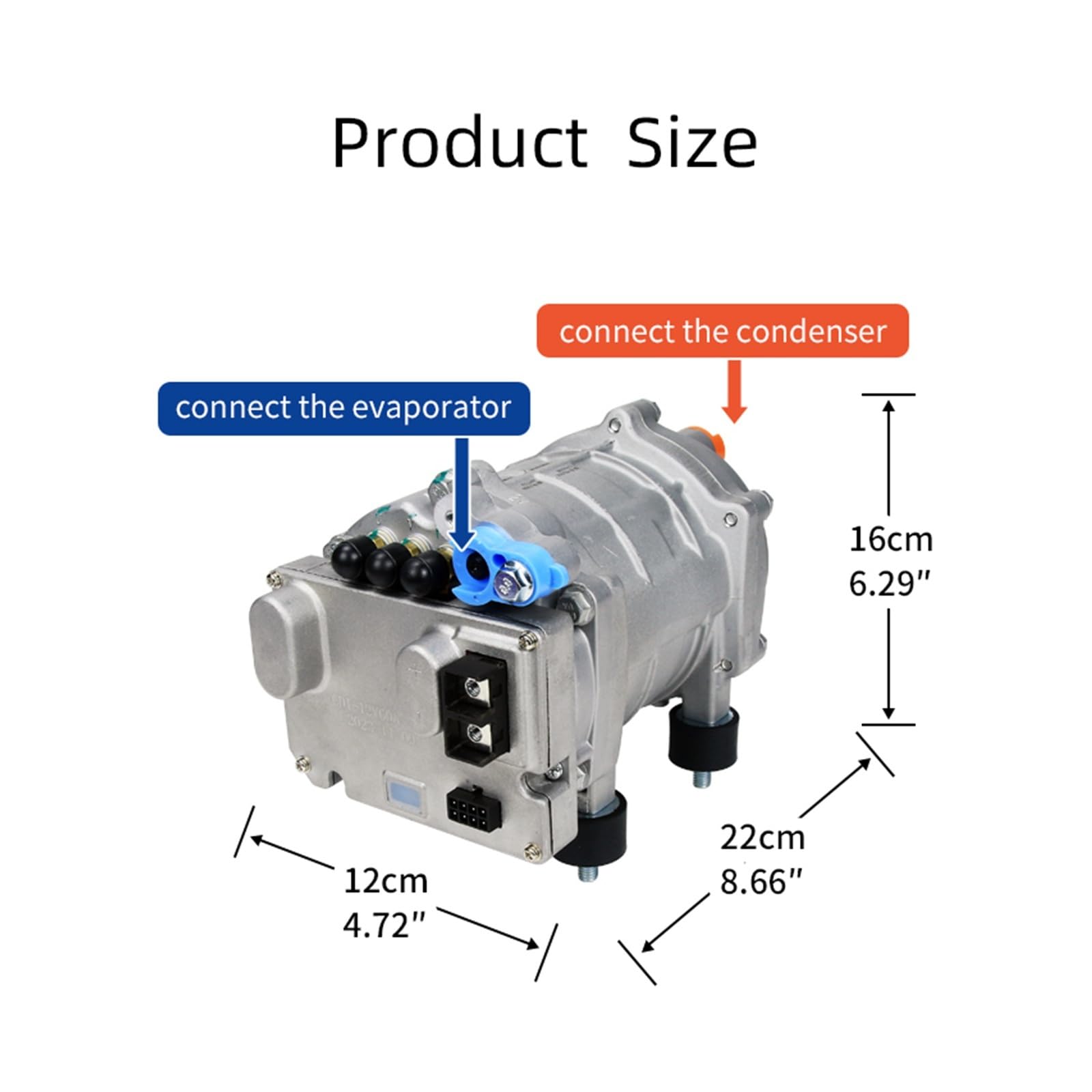 Compressore Di Risparmio Elettrico Dell'inverter Elettrico Per Auto 12V | 24 V Camper RV Camion Trattore Conversione Di Energia Parcheggio Aria Condizionata(Set C 800W 12V)