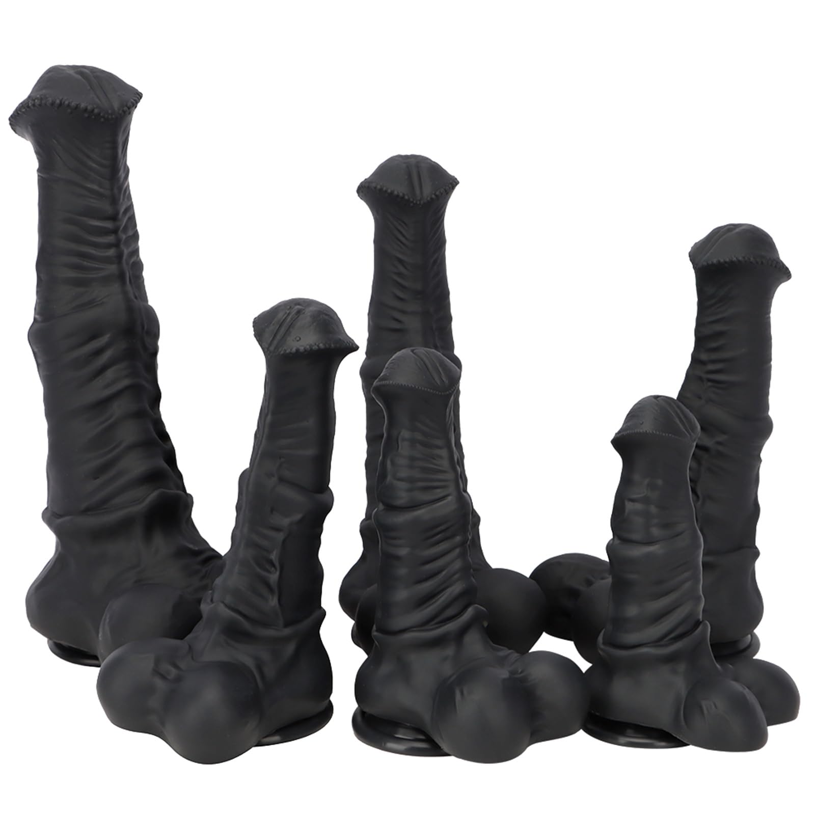 Gode Géant Monstre avec Ventouse Puissante pour Femmes et Couples, 6 Tailles, Noir XL