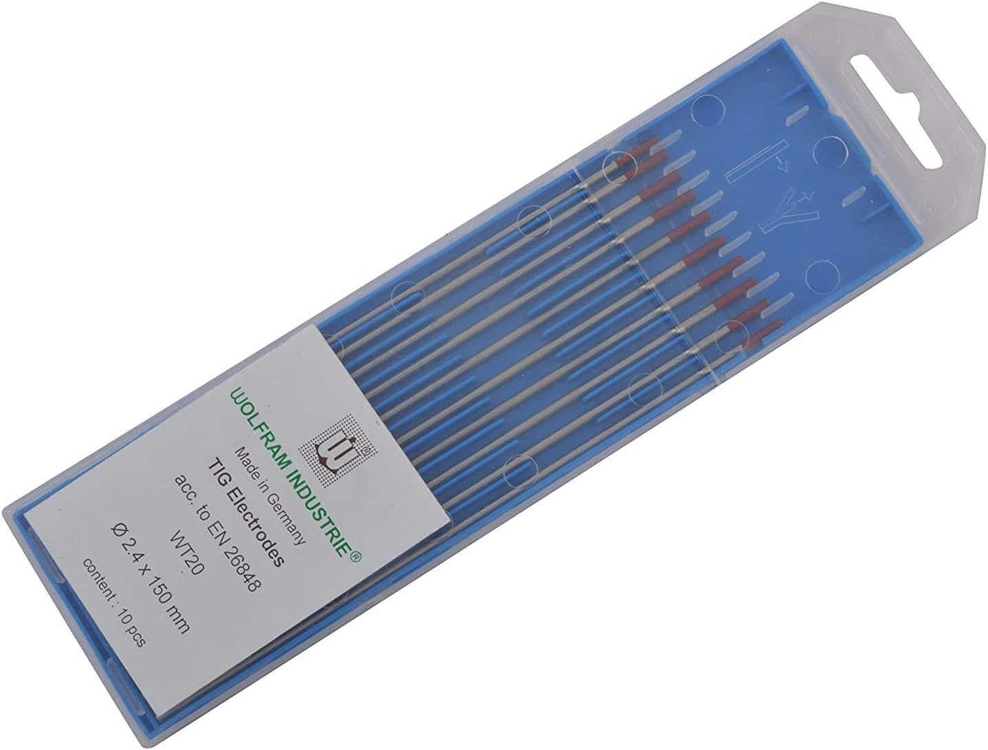 Wolfram 2.4 * 150 mm Thoriated Tungsten Electrode Rod Needle/Wire For Tig WSME Super Welding Machine (10 Pcs, Red)