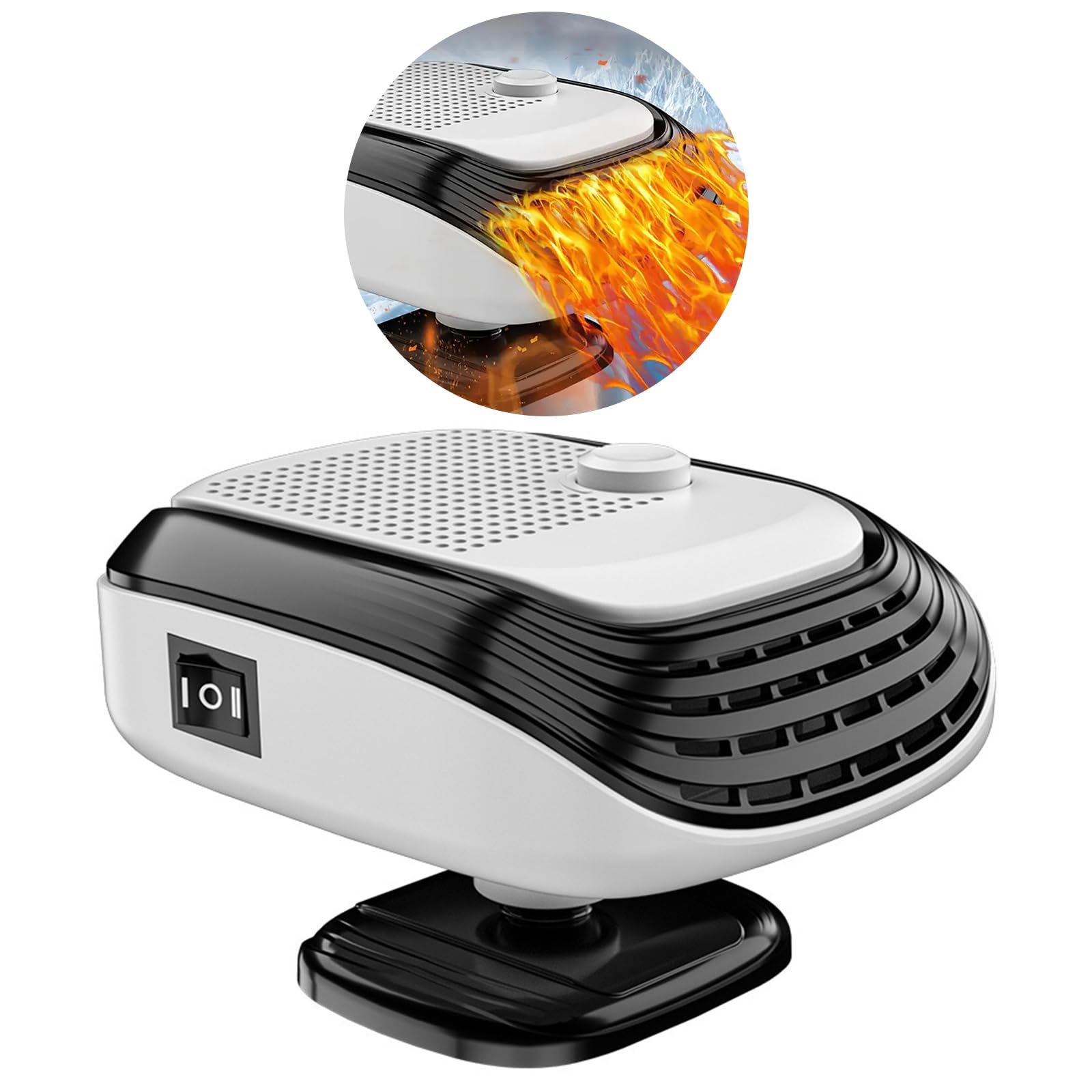 YiQinzcxg Chauffage De Voiture électrique Portable Désembuage De Pare-brise Base Chauffage Chauffage Déflecteur D'air Sèche-linge Ventilateur Désembuage Réglable