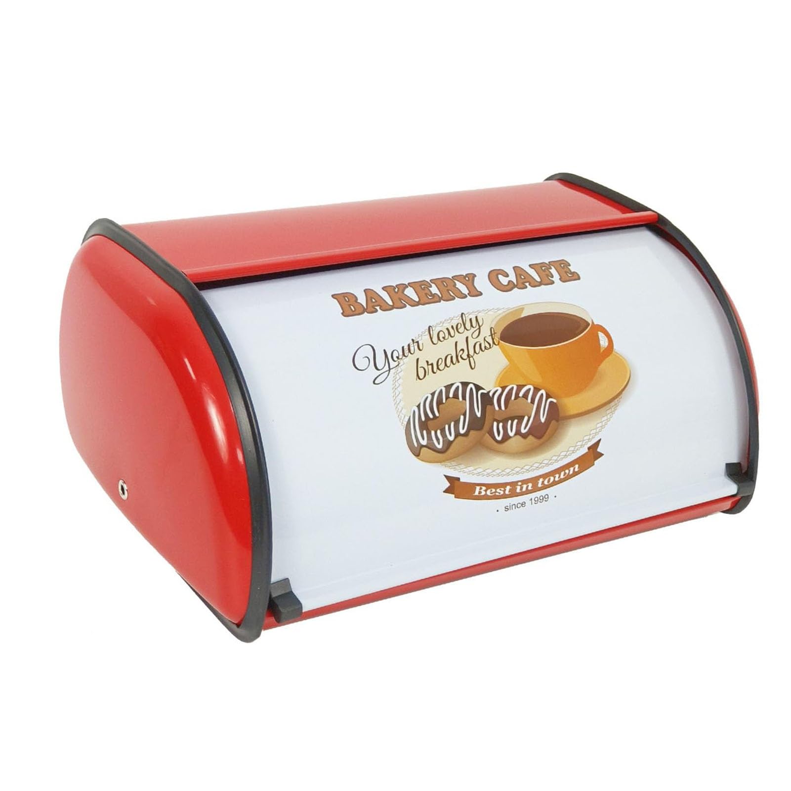 JFBLSD Metal Bread Box for Kitchen Countertop Storage Container Bin Large Capacity Dopamine Color for Freshly Baked Goods Including Cookies, Bagels, Muffins(White)