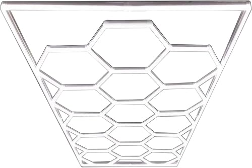 Luz LED de garaje para detalles de automóvil, 15 sistemas de rejilla hexagonal, luces LED de tienda para garaje/taller con borde blanco, IP54 2 años