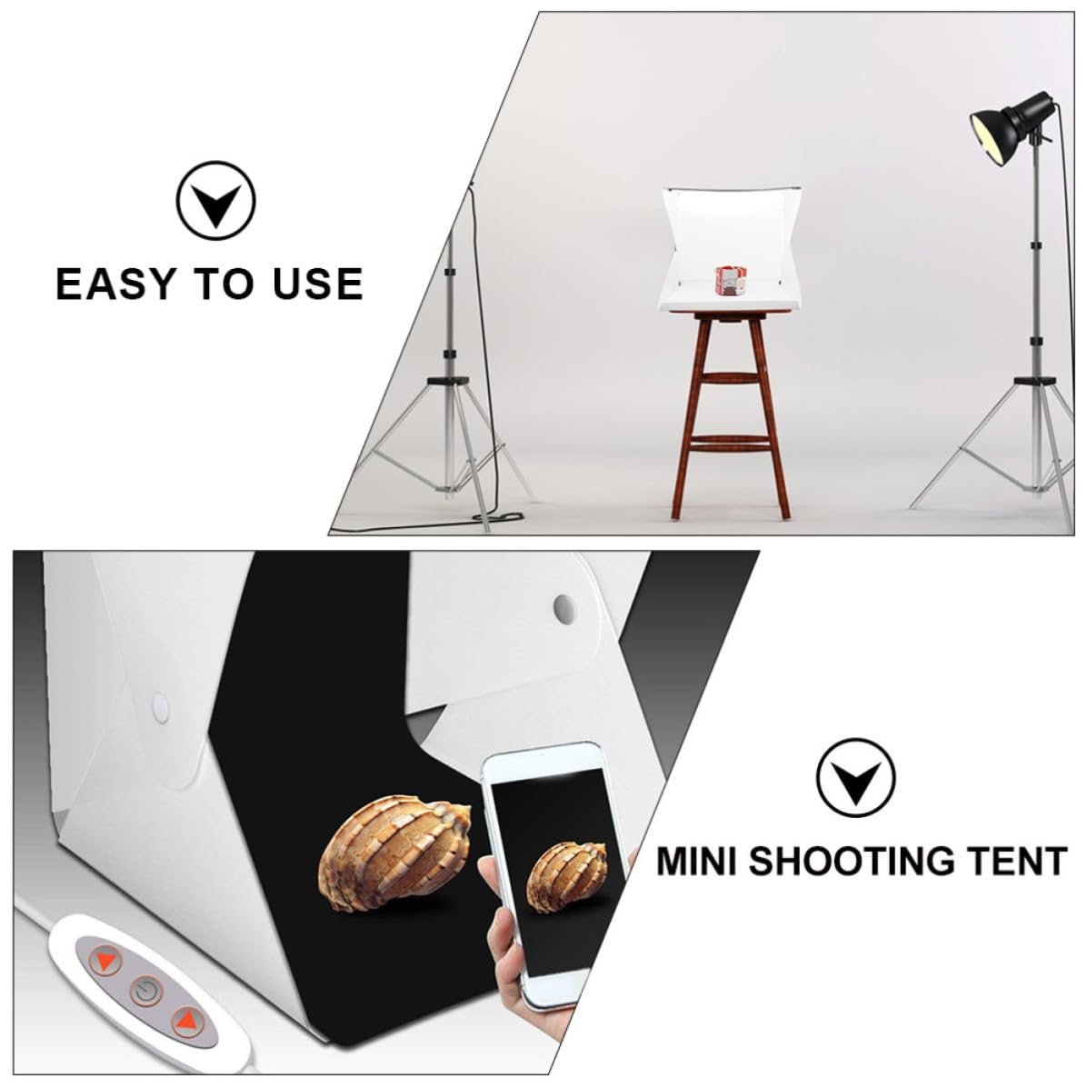 Mini Boîte Photo LED Réglable, Tente Pliable en PVC et Polyester