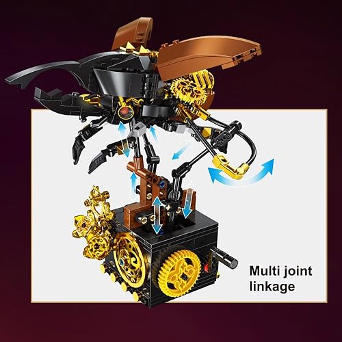 Miniatura 5 de MISINI JD012 - Kit de construcción de escarabajo mecánico, 440 piezas, juego de bloques mecánicos de ciencia y tecnología Punk Bionic, juguetes para