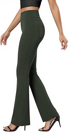 Hosen Damen mit Taschen Elegante Hosen Hoher Taille Business Hose Elastische Yogahose Casual Freizeithosen
