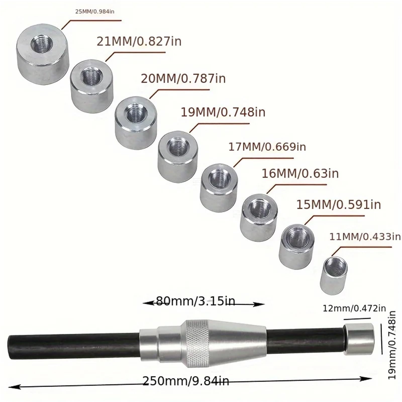 Kit centraggio Frizione Auto Strumento Calibrazione Frizione Auto 10 Pezzi Kit Correzione Foro Dell'allineatore Allineamento Universale Set Sostituzione Trasmissione Cuscinetto Mano