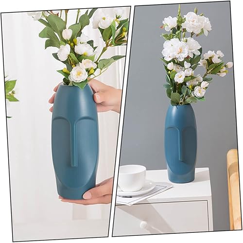 Miniatura 8 de VOSAREA Florero de esmalte de imitación de plástico, florero de arreglo floral, jarrón de boda, jarrón de flores, estatua, maceta, jarrón de flores