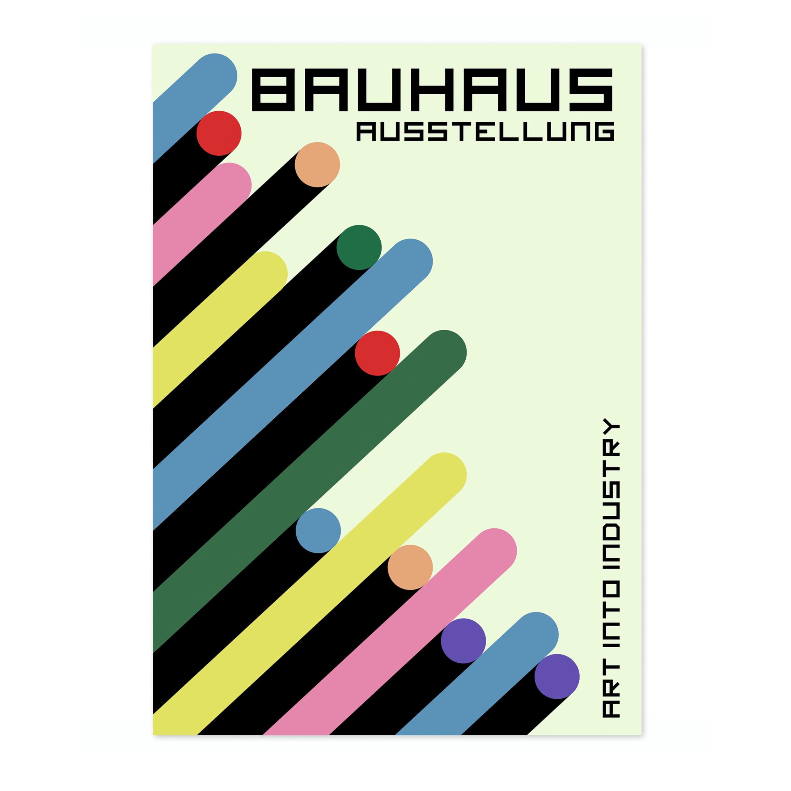 Tubes Bauhaus Poster, Bauhaus Print, Framed Abstract Art, Mid-Century Wall Art, Archival Matte, A3 (Print Only) - 42x29.7cm