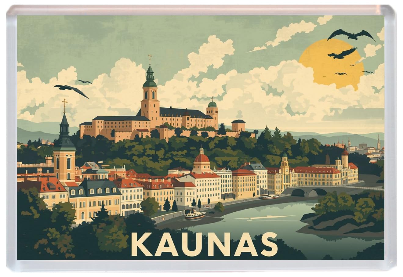 Kaunas - Lithuania - Jumbo Artistic Fridge Magnet 96 x 67mm BBSFHM3335