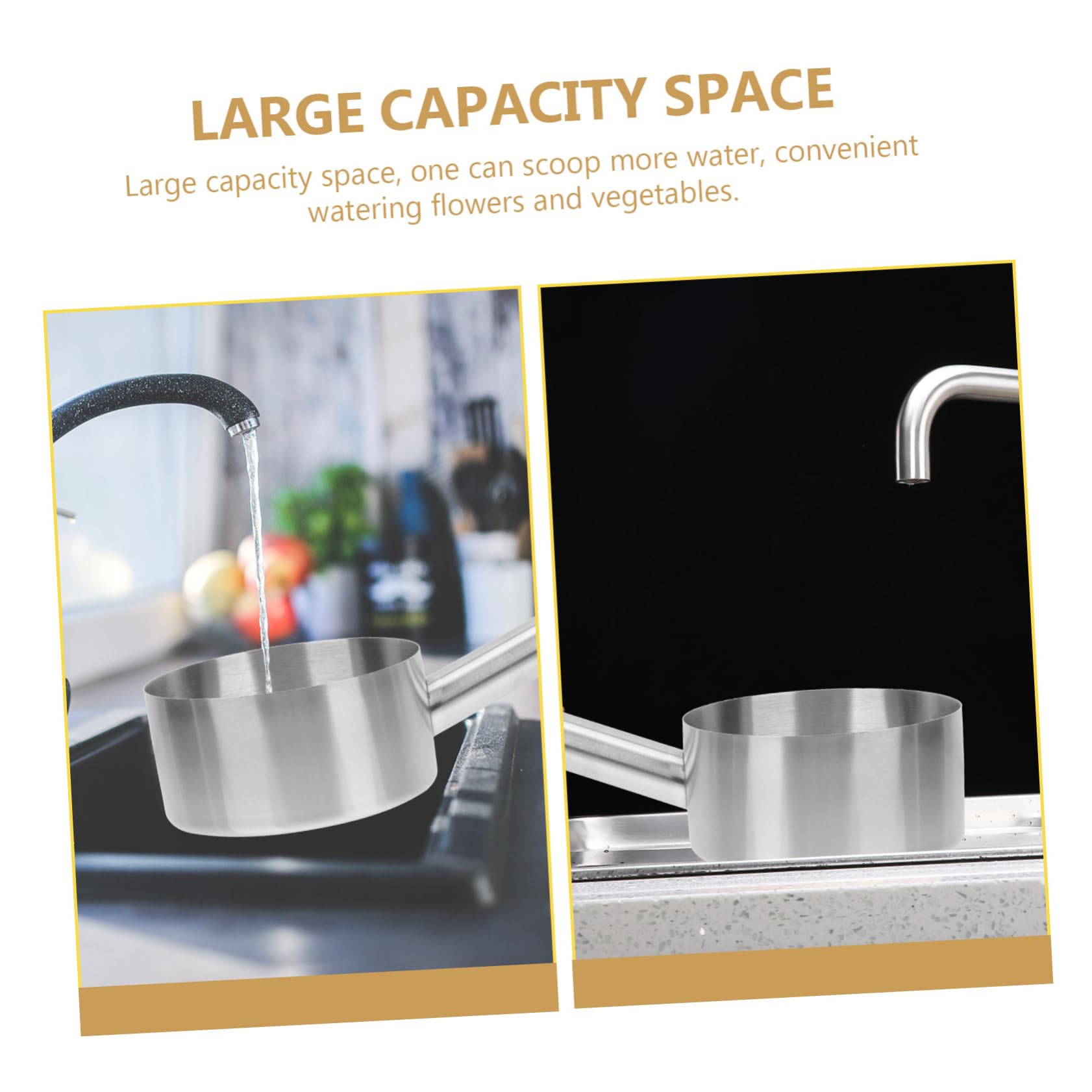 Alipis Cucharón Agua Hogar Cuchara Acero Inoxidable Utensilio Cocina Ergonómico