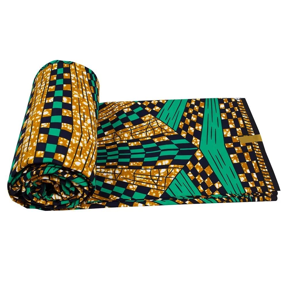Tissu Ankara Africain 100% Coton - 36 X 45 Pouces, Imprimé Wax, Multicolore, Neuf