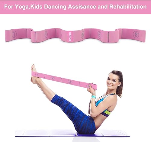 Miniatura 4 de Correa elástica para estiramiento de yoga, correa elástica multibucle para terapia física, pilates, yoga, danza y gimnasia, ejercicio y banda