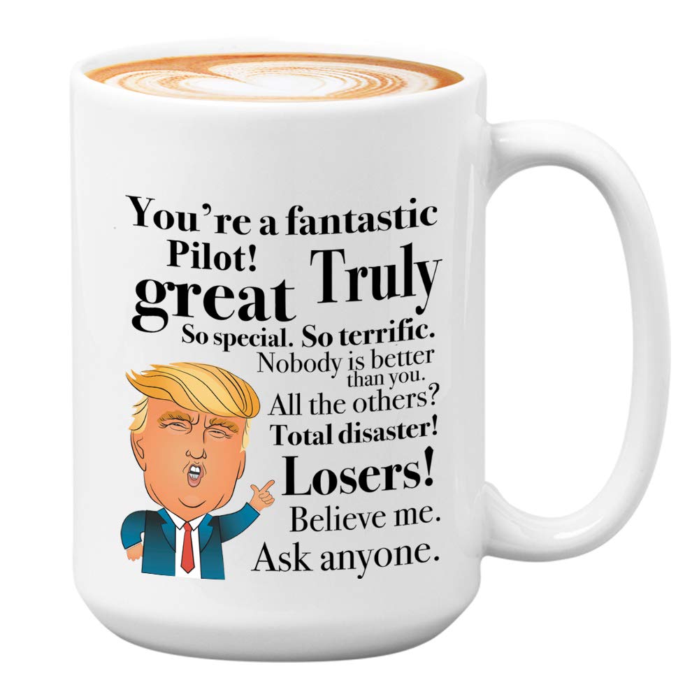 Cyclone Store Donald Trump Coffee Mug - 15 Oz Tea Cup Gift Ideas For Pilot Birthday Christmas President Conservative Republican