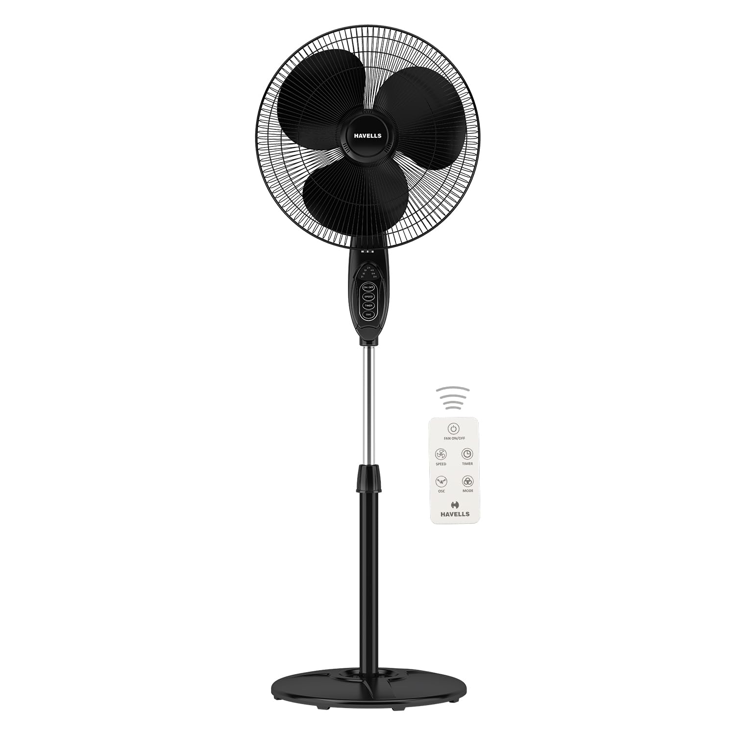Havells Gatik Pro 400mm BLDC Pedestal Fan Black - Image 1