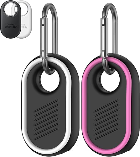 Funda protectora de silicona para Samsung Galaxy SmartTag2, paquete de 2 fundas antiarañazos a prueba de golpes para Galaxy SmartTag2 con llavero