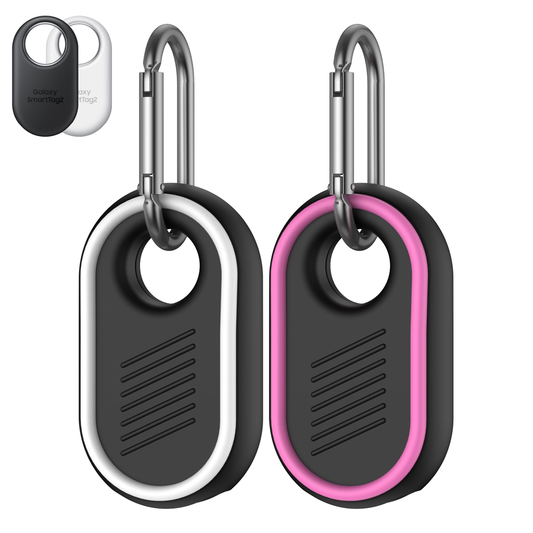 Silicone Case for Galaxy Smart Tag 2 Holder with Anti-Lost Key Ring, Bags, Luggage, Pet Protection